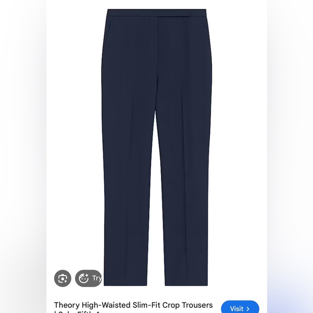 Theory High Waisted Slim-Fit Crop Pants